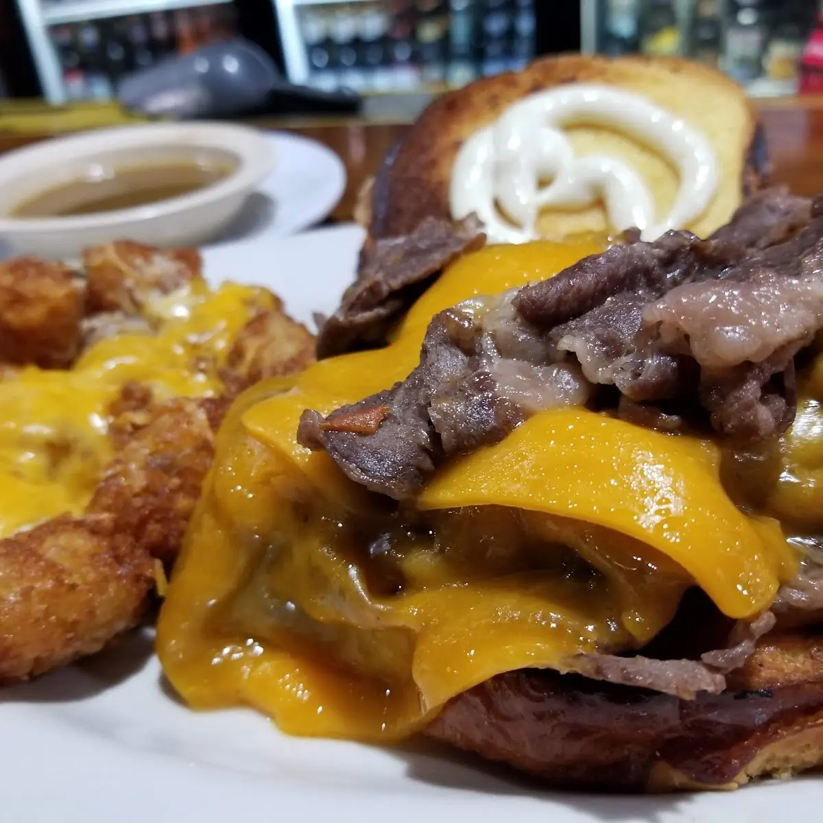 Beef and Cheddar with Loaded Tots