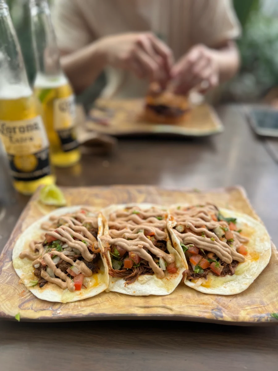 Pulled Wagyu Beef Brisket Tacos, Smokey Moo