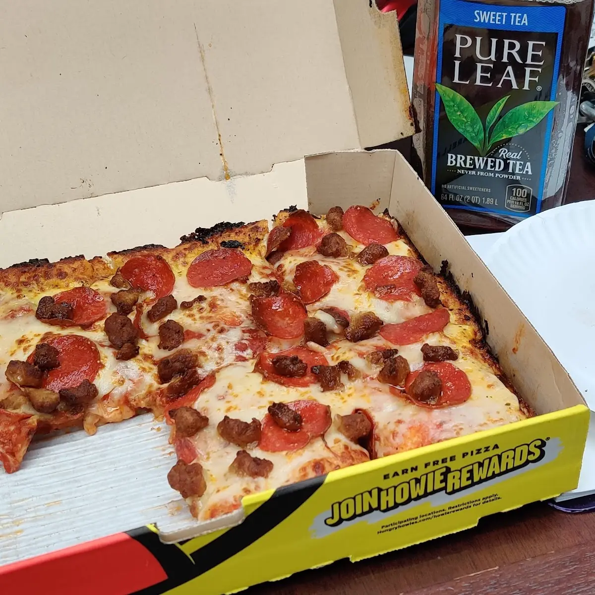 Three Meat Pan Pizza