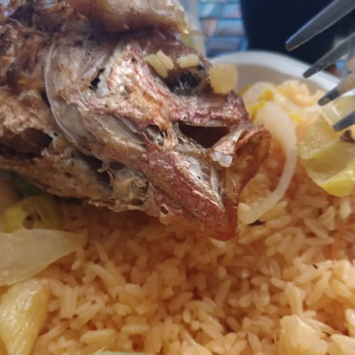Fried Snapper with Rice