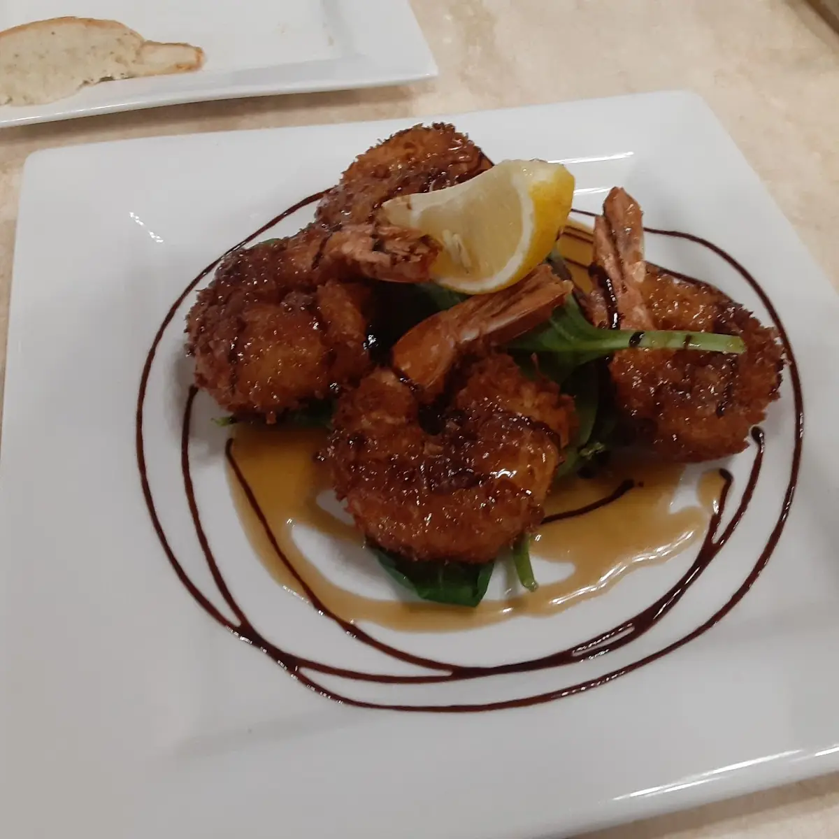 Coconut Shrimp with Caramel Sauce
