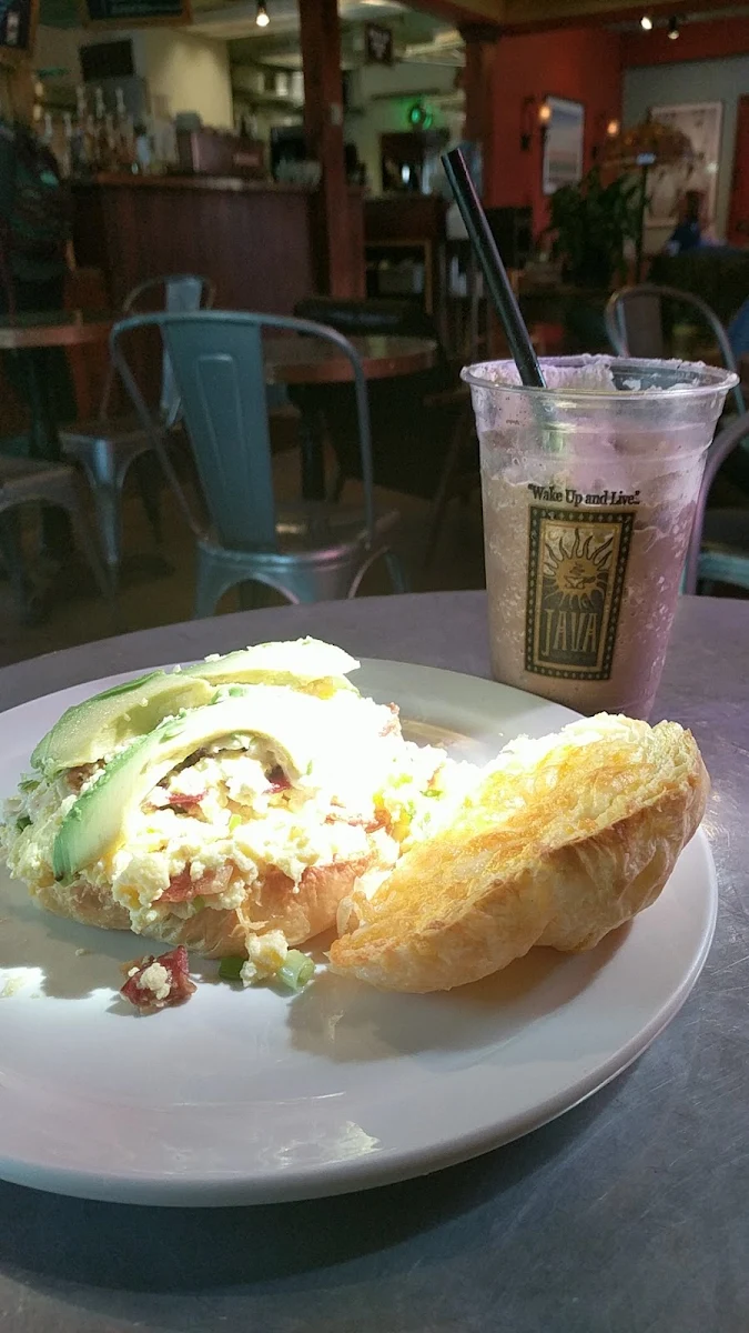 Coffee and Breakfast Sandwich