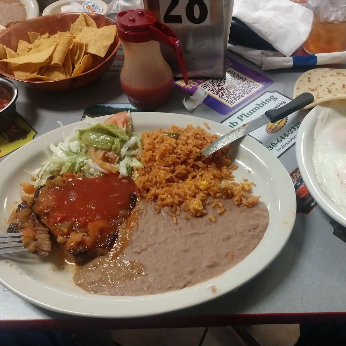 Enchilada Chile Relleno and Taco Rice & Beans