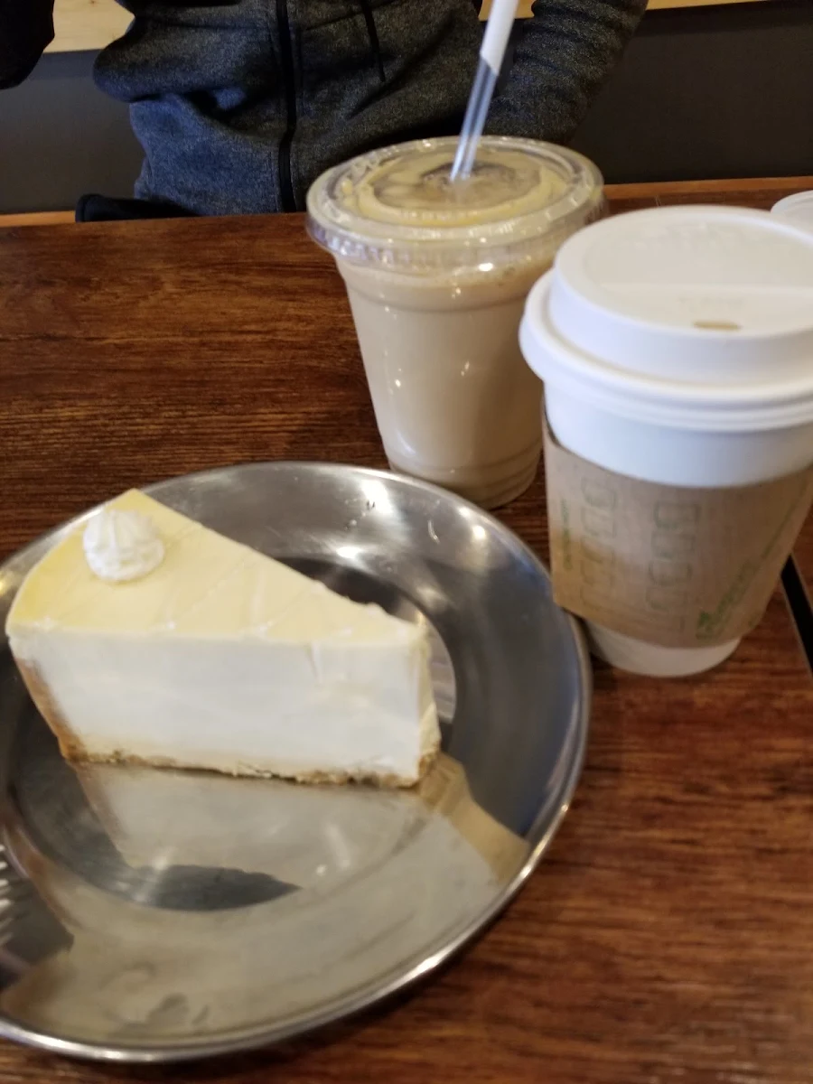 New York Cheesecake Slice with Coffee