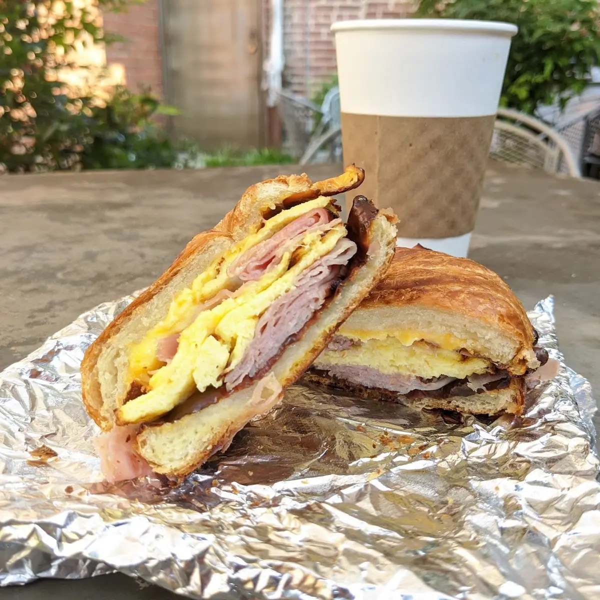 Egg and Cheese Croissant with Ham