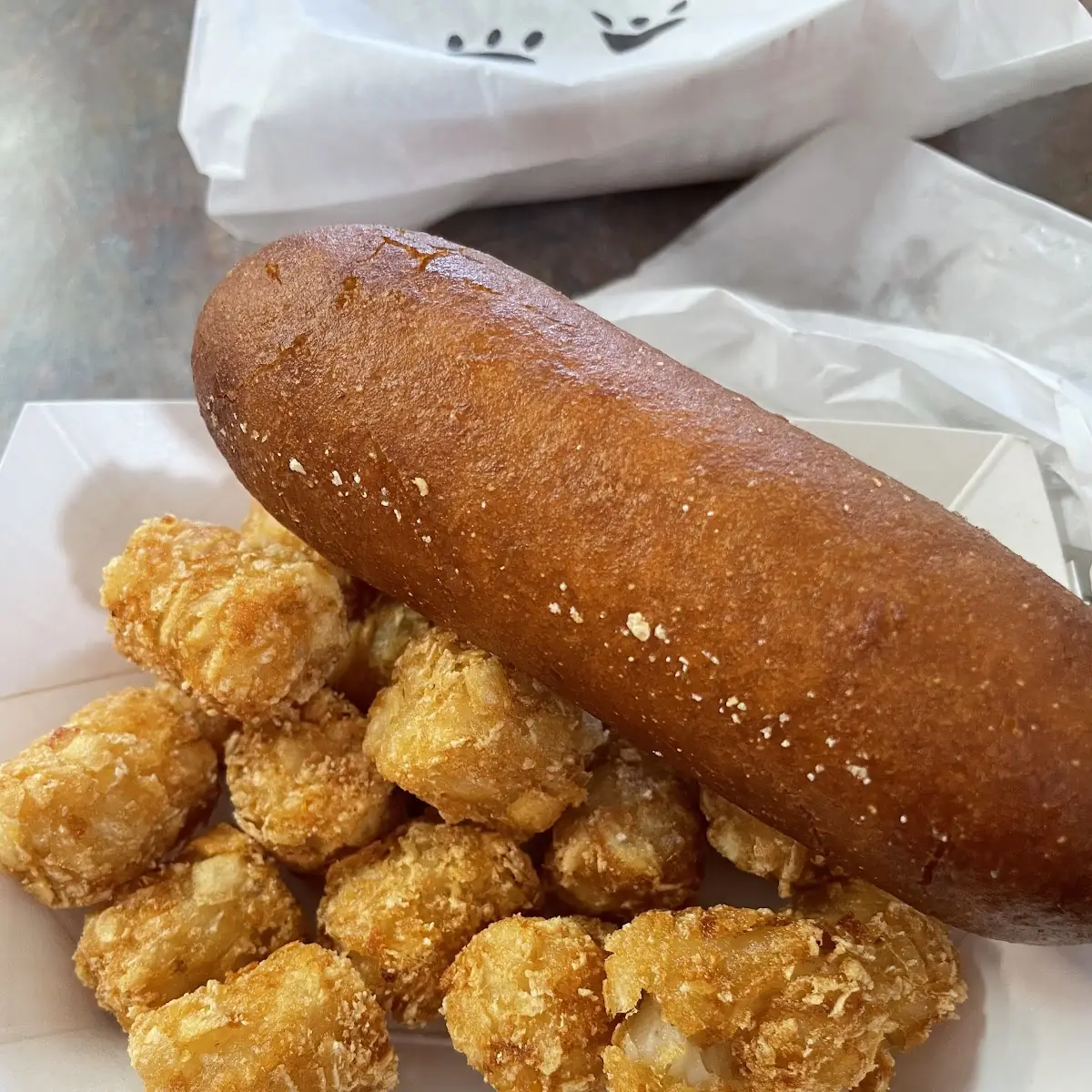 Corn Dog and Tater Tots