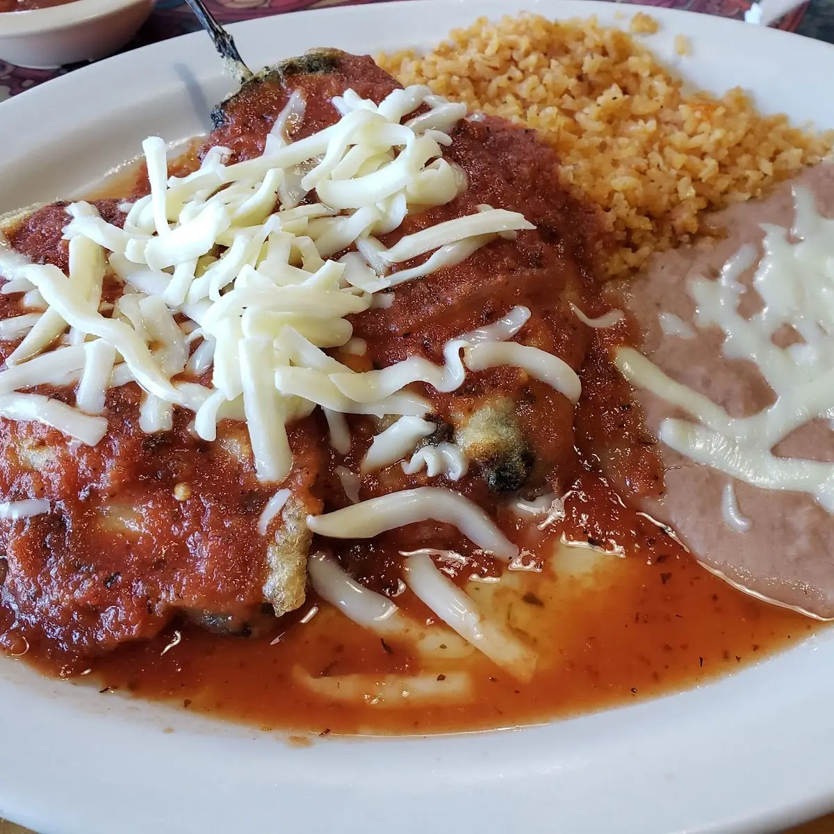 Chile Relleno Rice and Beans