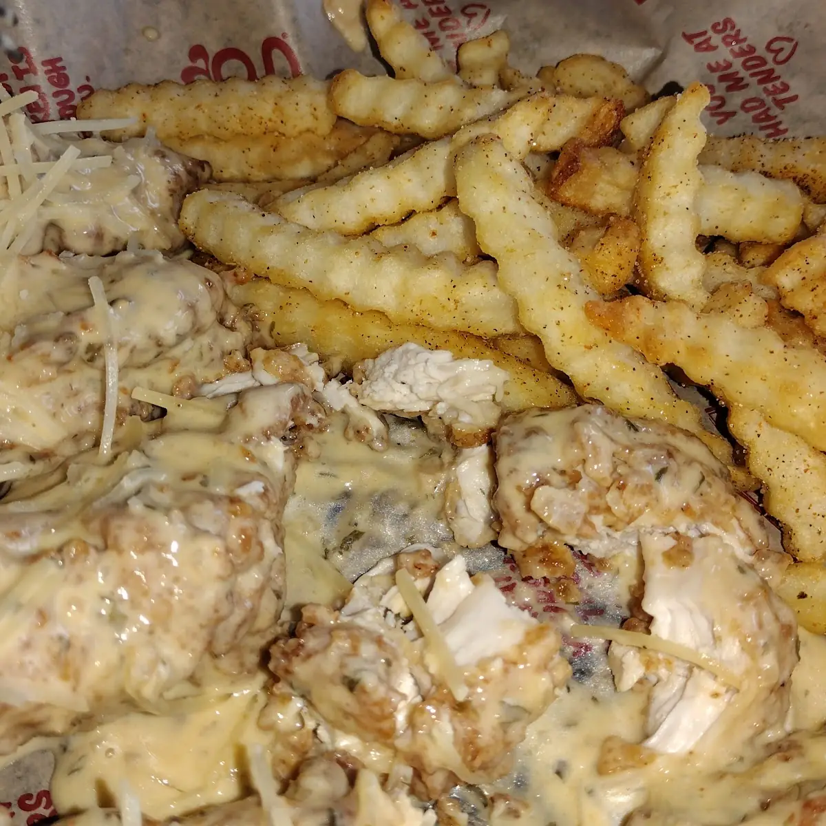 Garlic Parmesan Chicken Finger and Fries