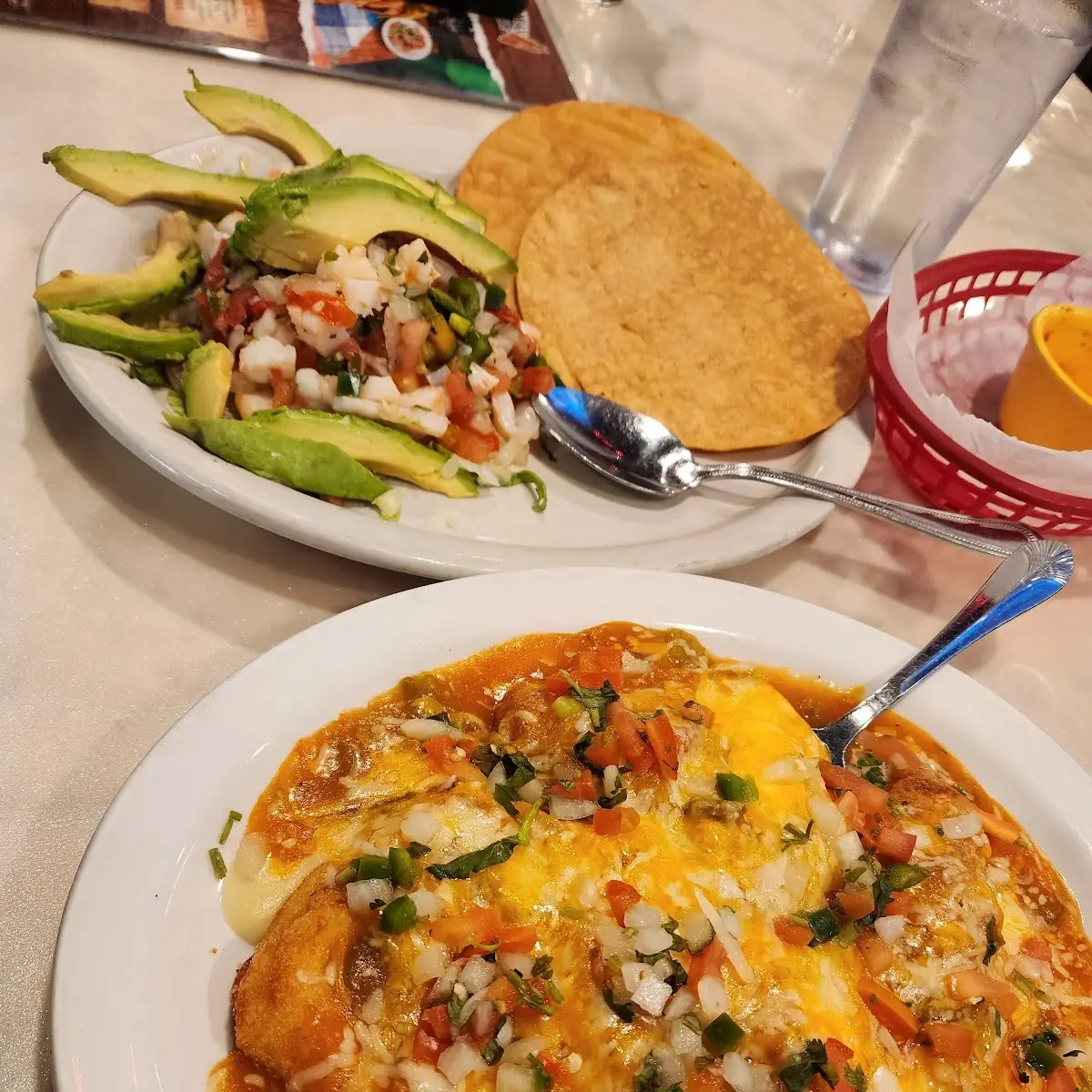 14. Chicken Enchilada, Chile Relleno, Taco and Tostada Combo