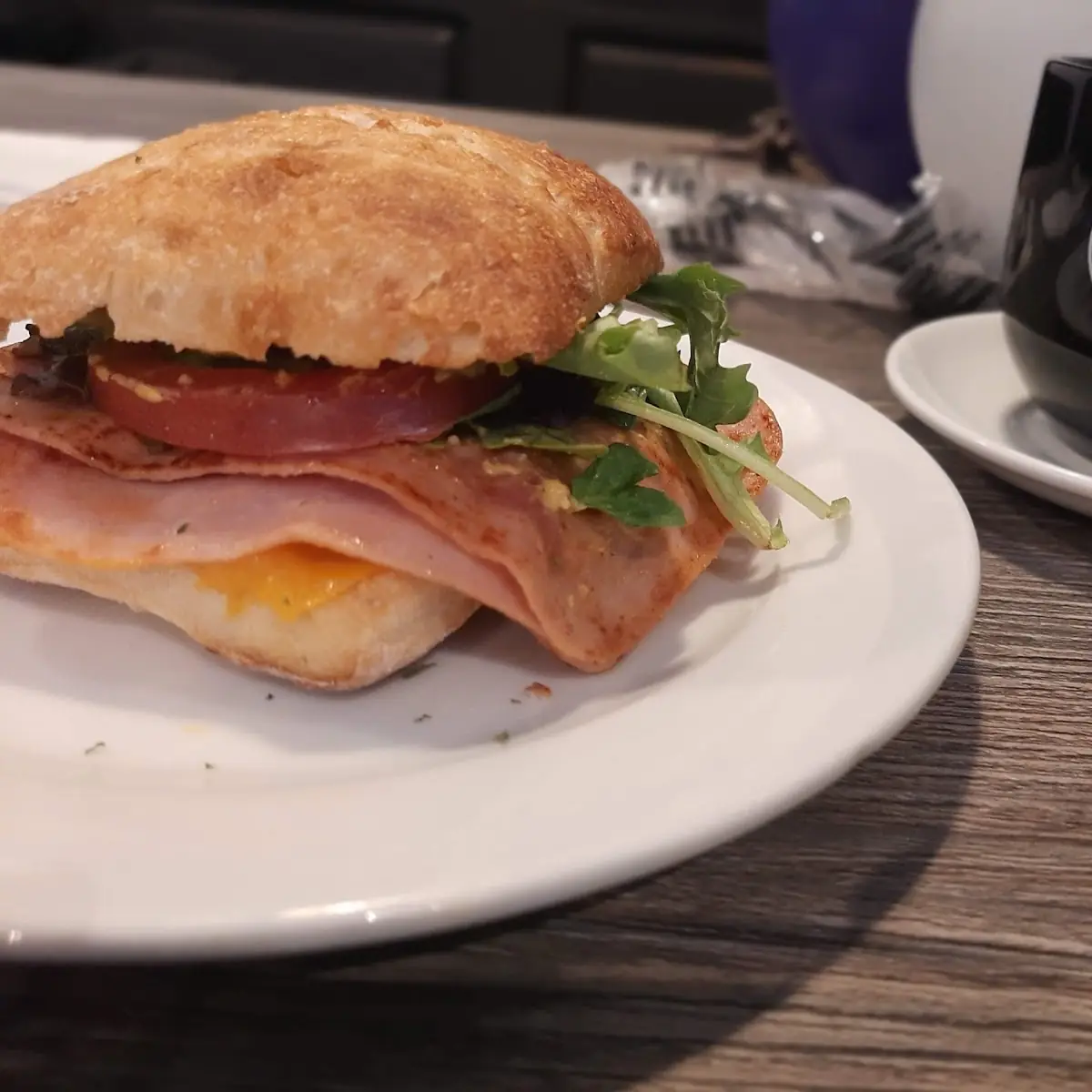 Ham and Cheddar Cheese Sandwich