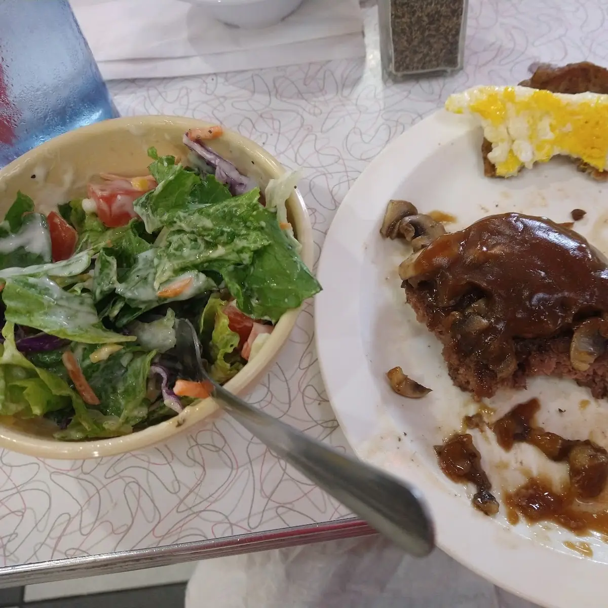 Chopped Steak with Side Salad