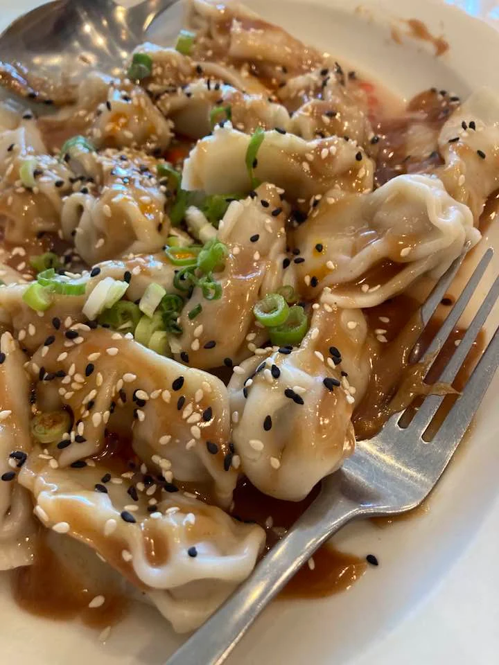 Wontons in Peanut Sauce