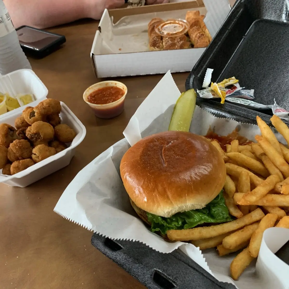 Baken Cheese Burger with Fried Mushrooms
