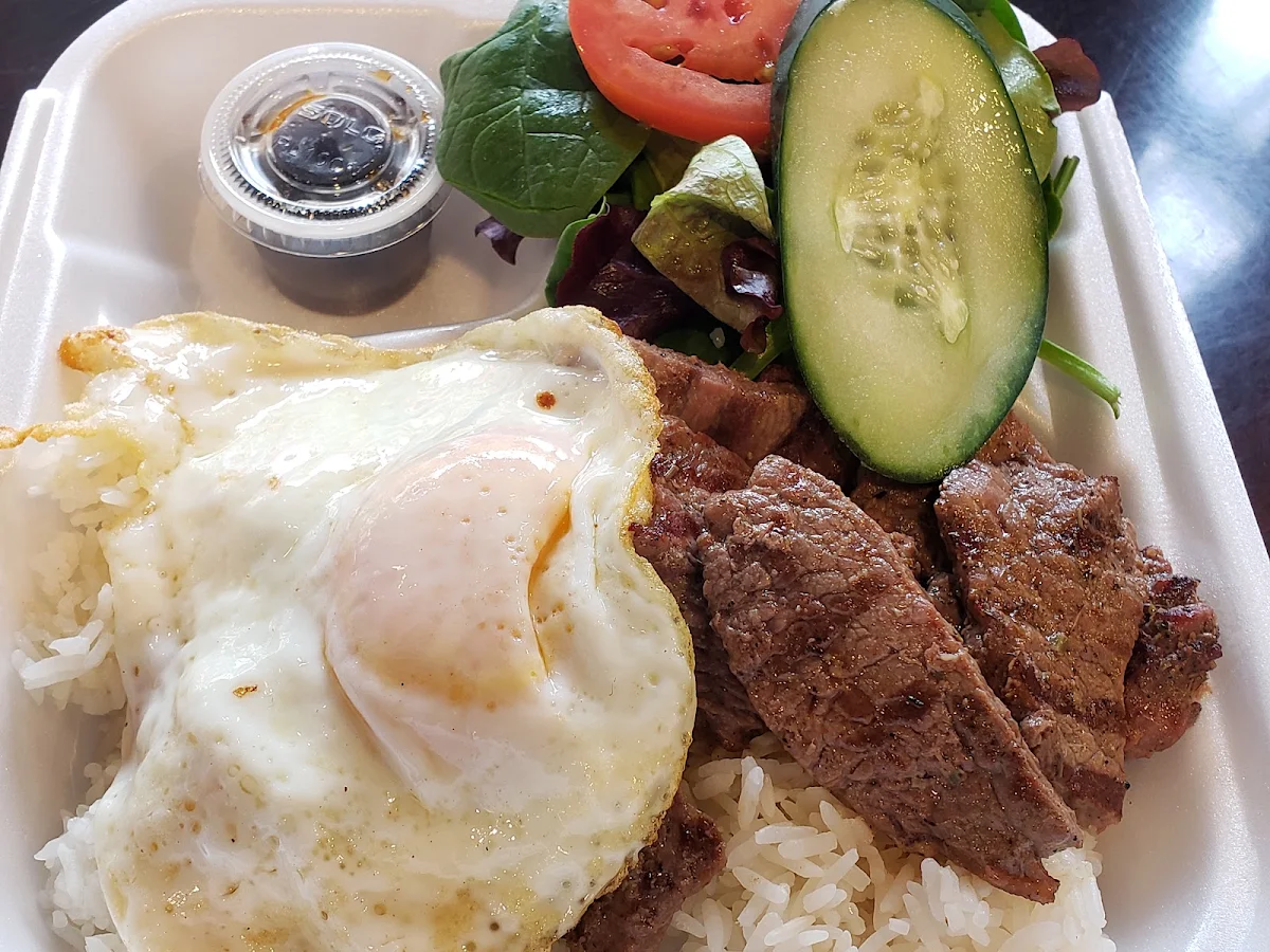 Grilled Rib-Eye & Egg WL Steamed Rice