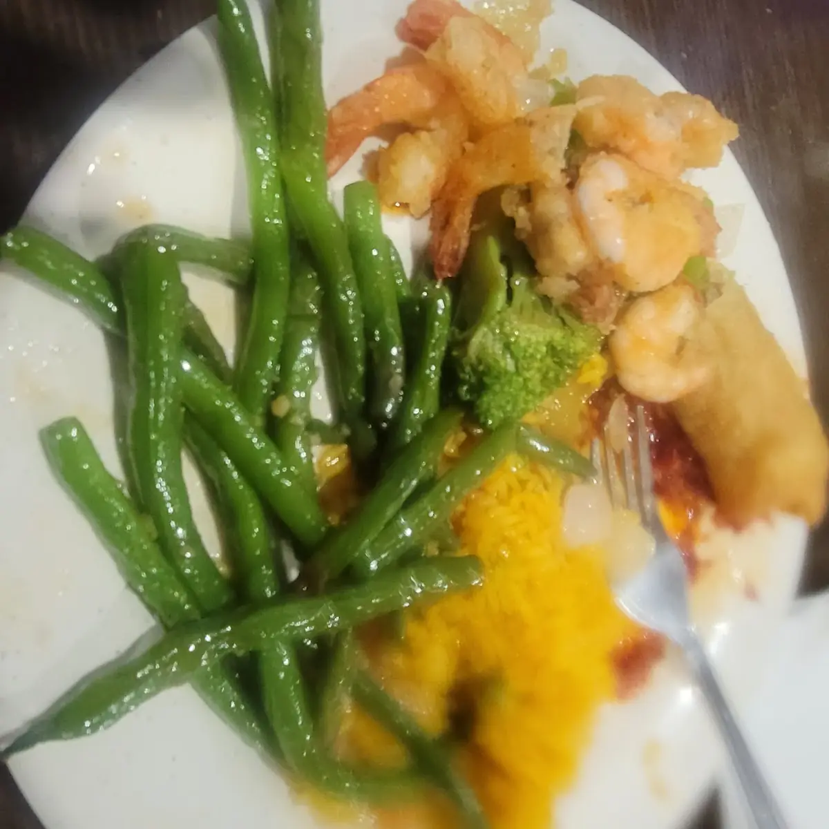 Shrimp String Beans from All You Can Eat Buffet