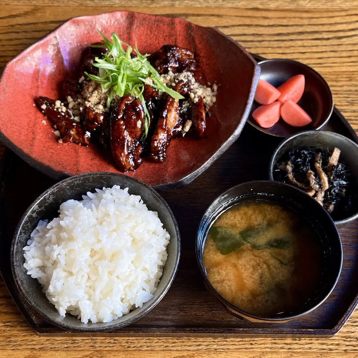 Black Miso Chicken Teishoku