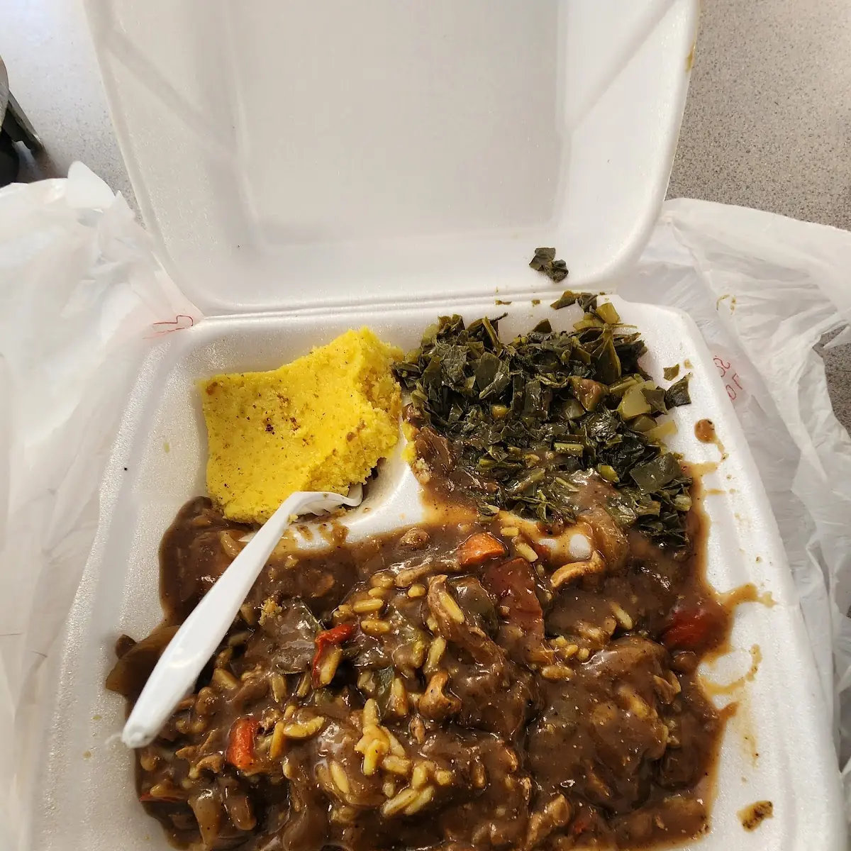 Pepper Steak with Collard Greens Cornbread