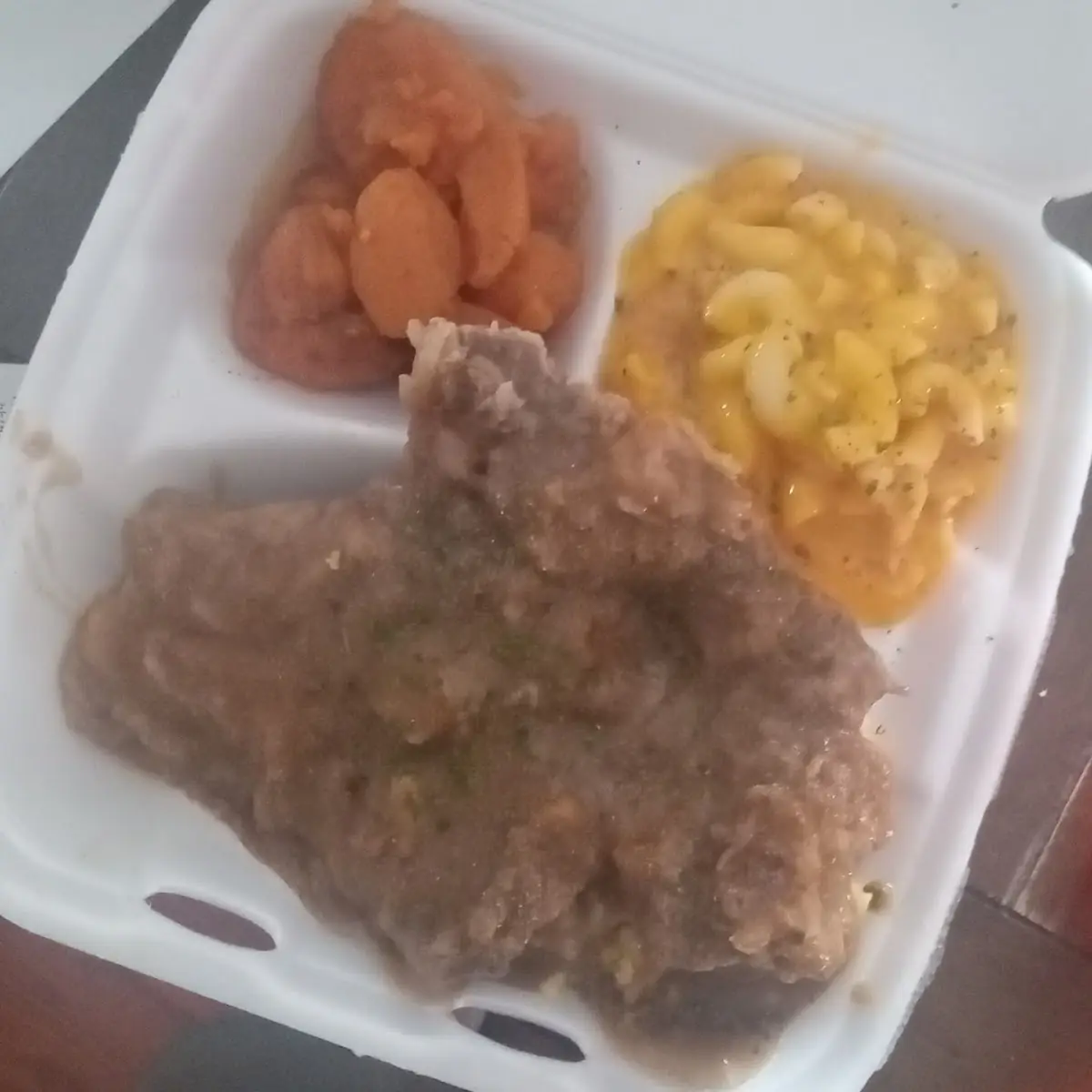 Smothered Pork Chop Yams & Mac