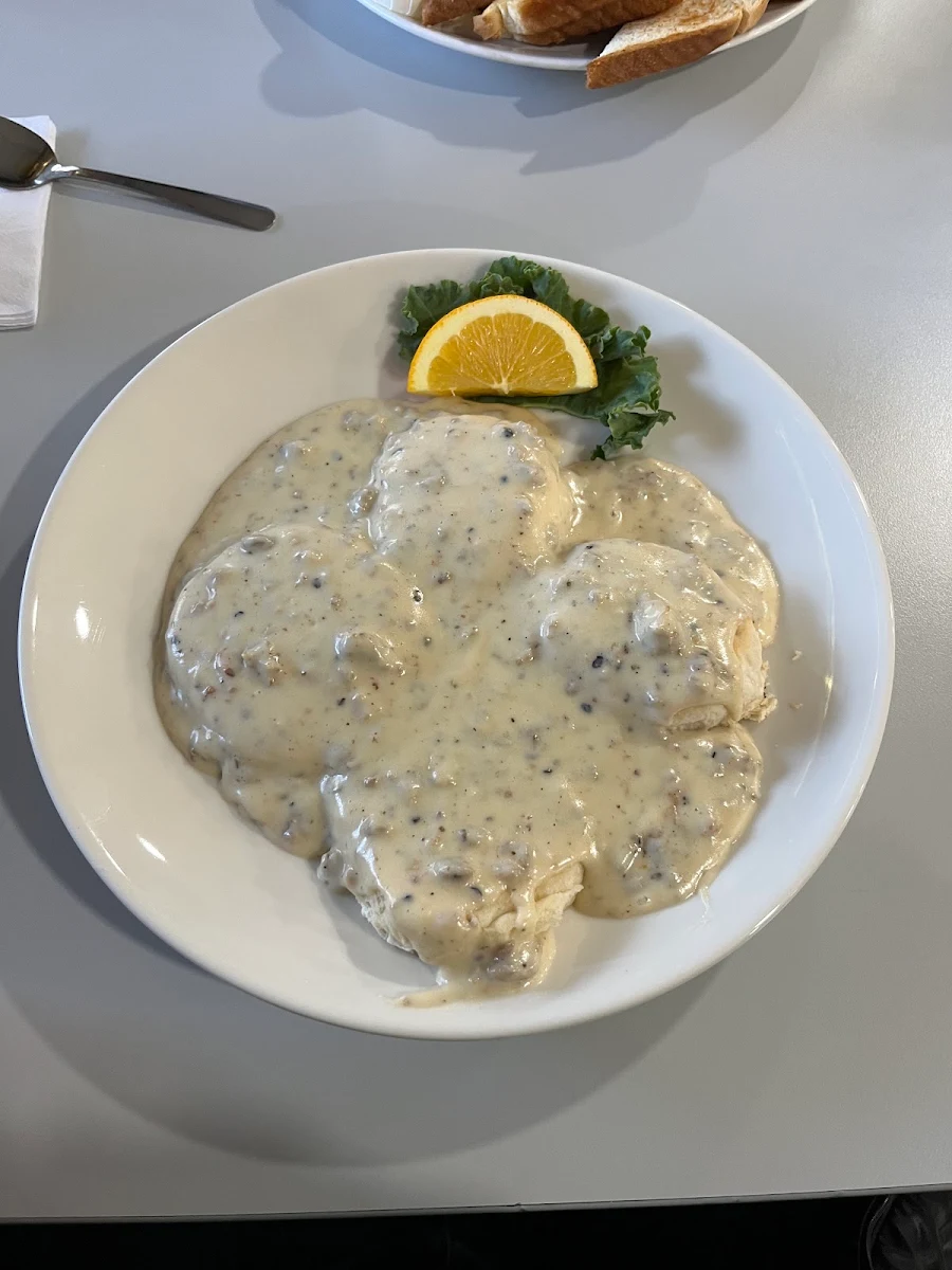 Sausage Gravy on Buttermilk Biscuits