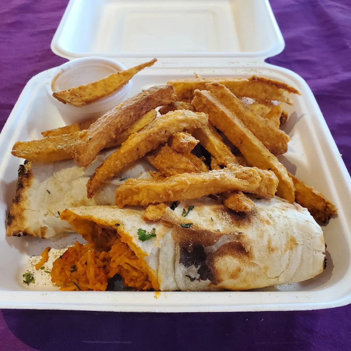 Butter Chicken Wrap with Fries, Royal Zayka
