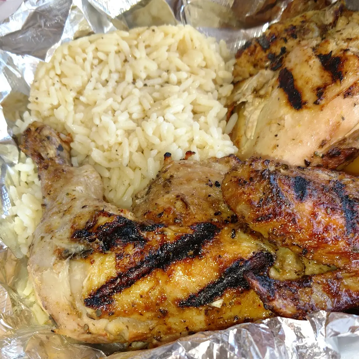 Greek Chicken with White Rice