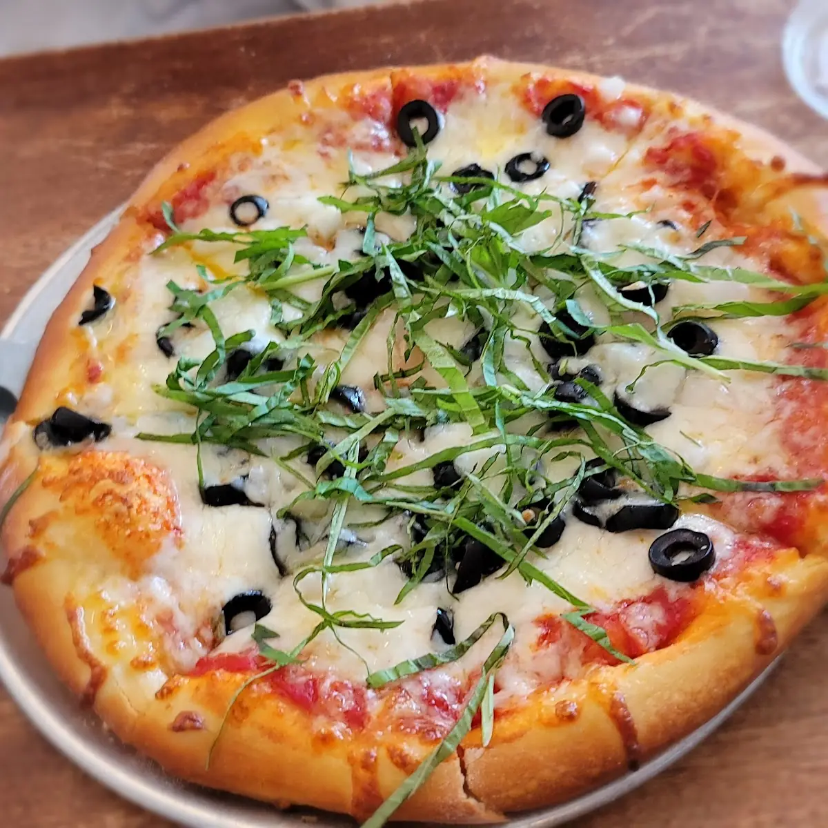 Cheese Pizza Olive Basil Extra Cheese
