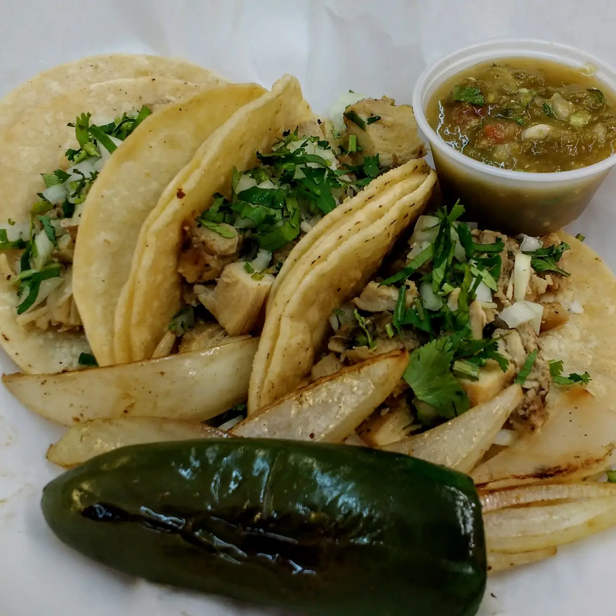 3 Tacos (Arroz y Frijoles)