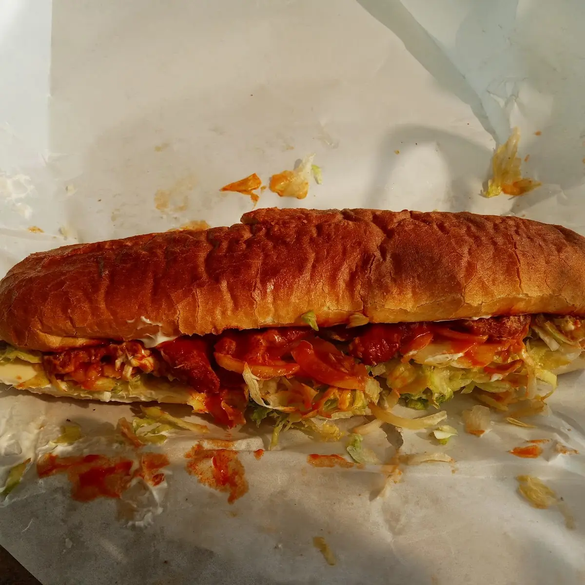 Chicken Finger Sub w Hot Sauce