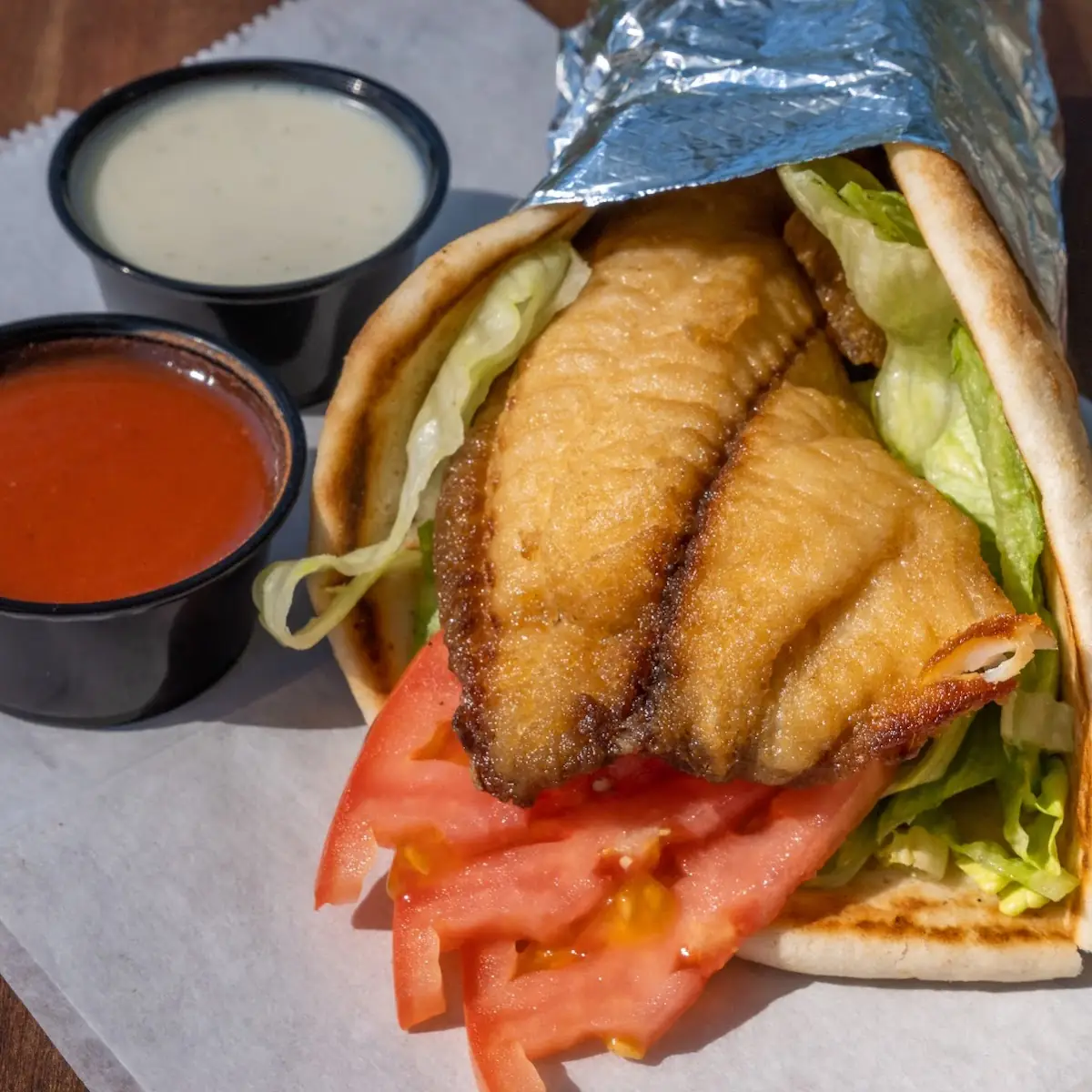 Fish Gyro Sandwich
