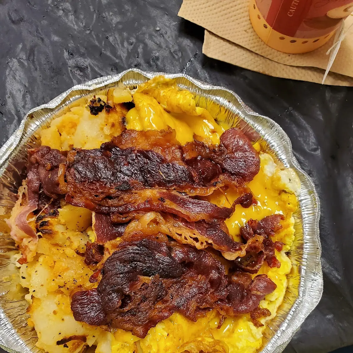 Home Fries Egg with Cheese with Beef Bacon