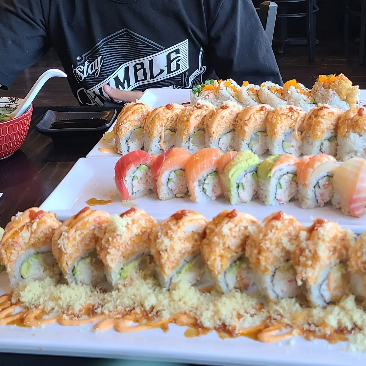Miso Soup Rainbow Roll Monster Roll Tuna Avocado
