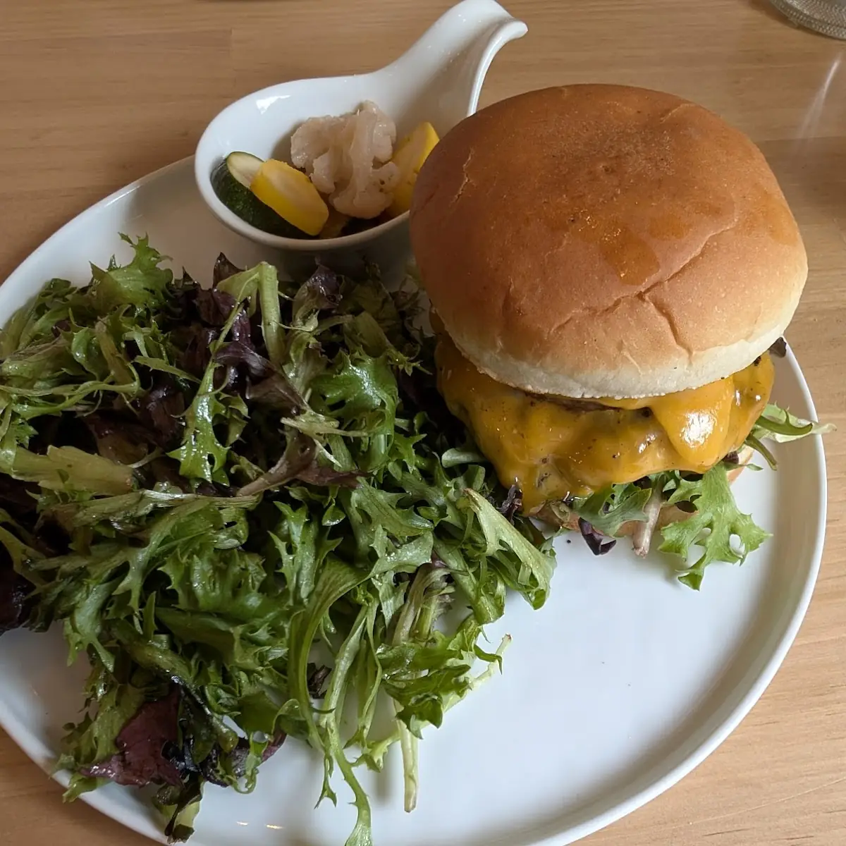 Wagyu Burger and Veggies