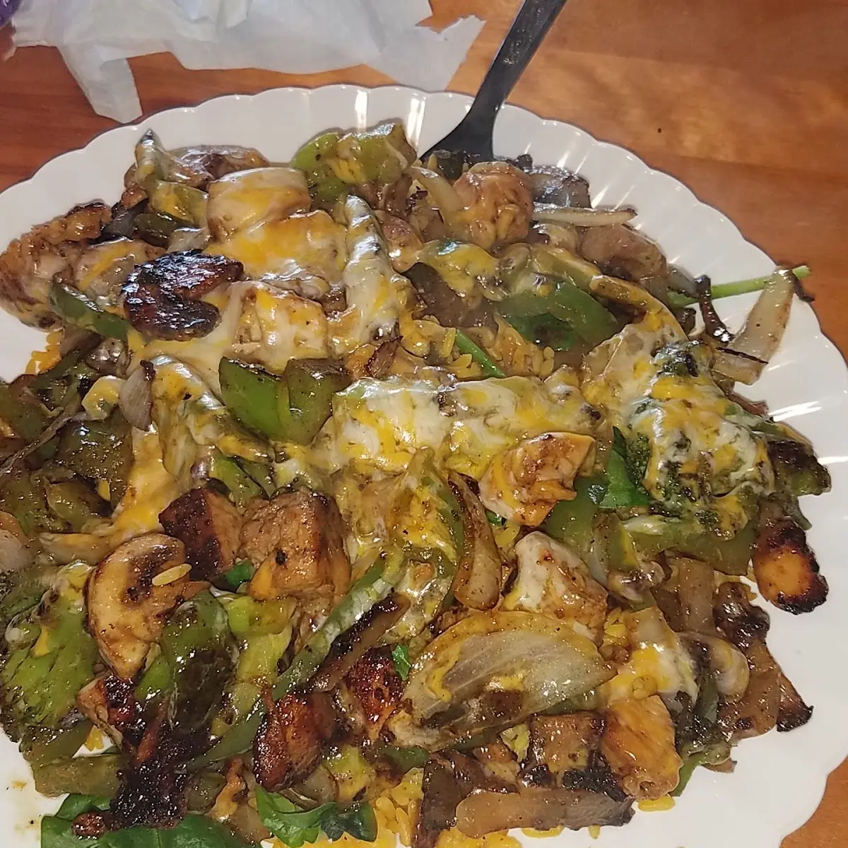 Chicken Stir Fry Qith Cheese and Broccoli