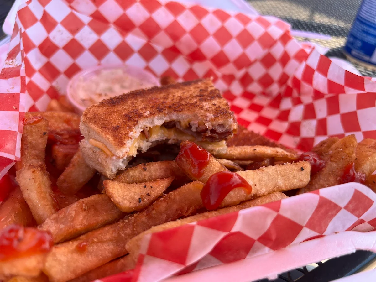 Bacon Grilled Cheese with Fries