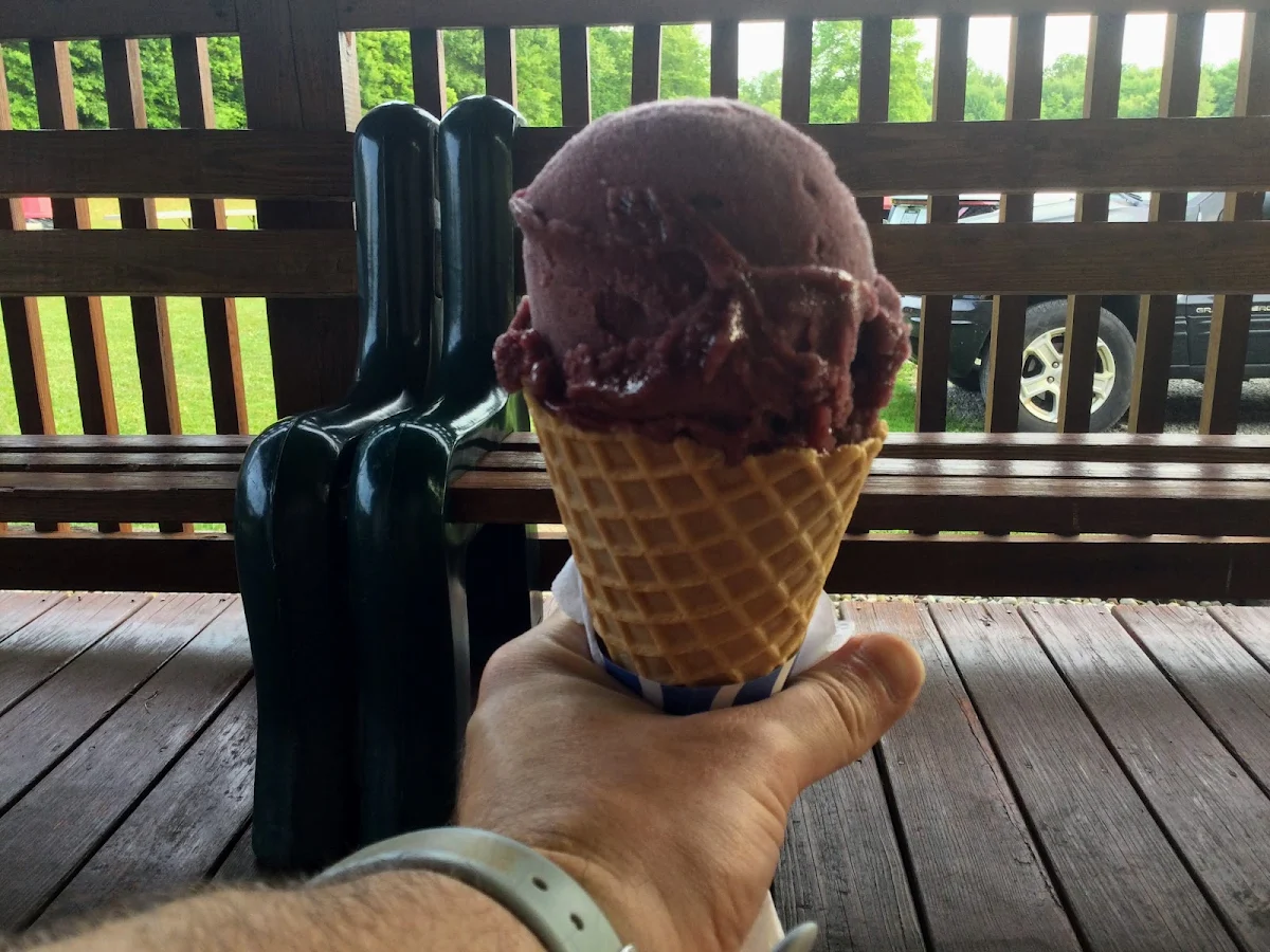 Black Cherry Sorbet on Waffle Cone
