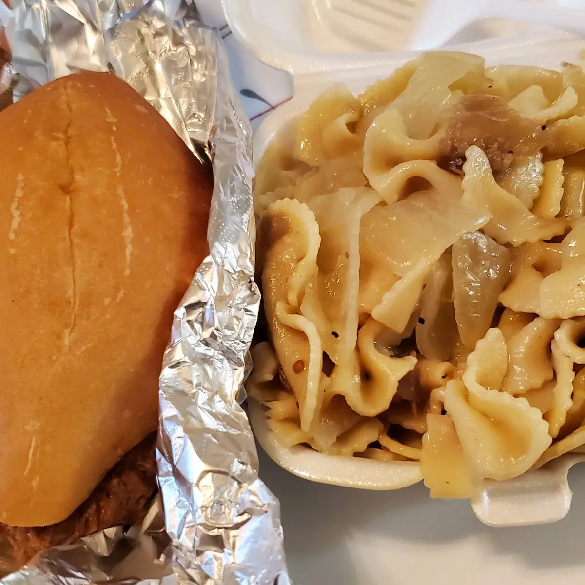 Pulled Pork Sandwich and Haluski