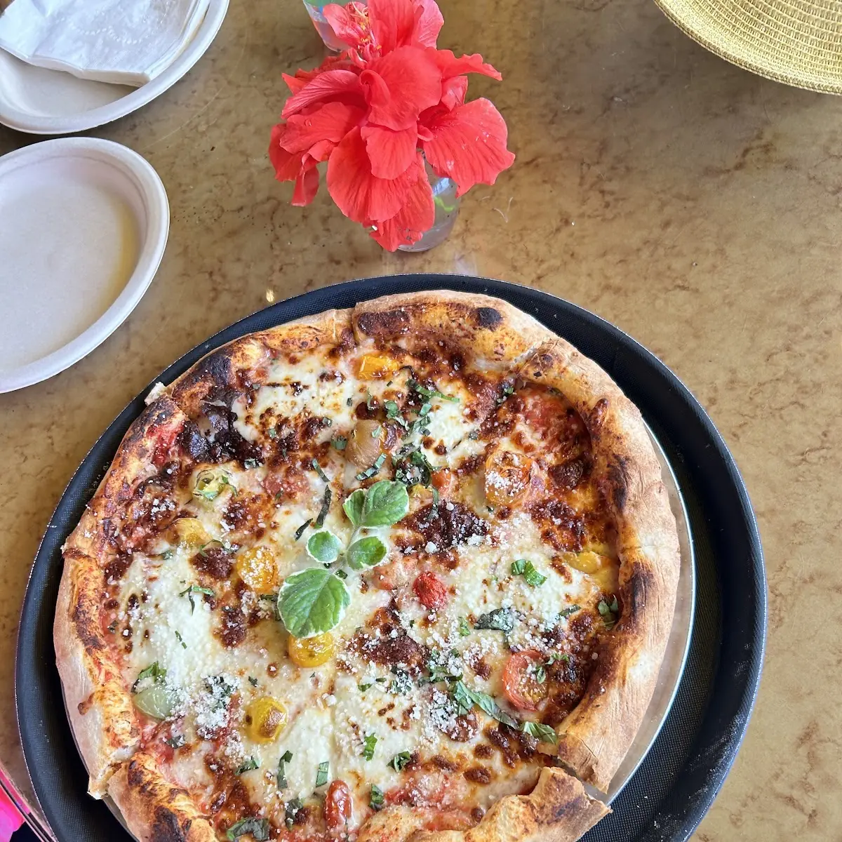 Crust Pizza with Arugula