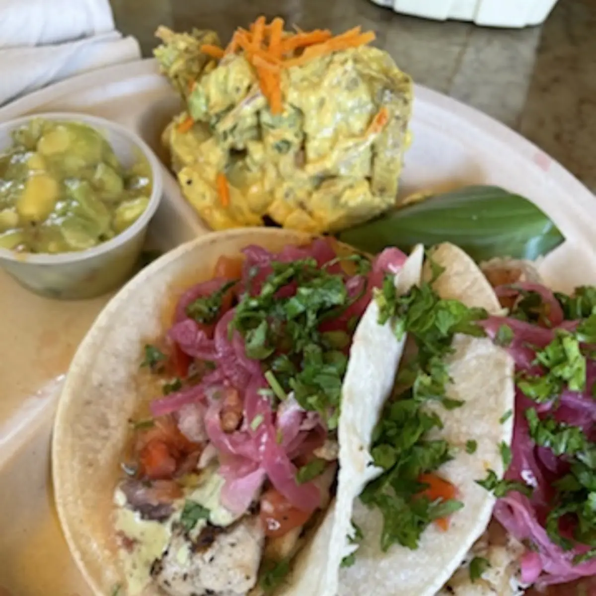 Mahi Mahi Tacos with Potato Curry Side Salad