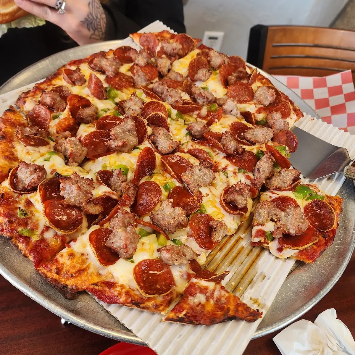 Pep and Mushroom Pizza