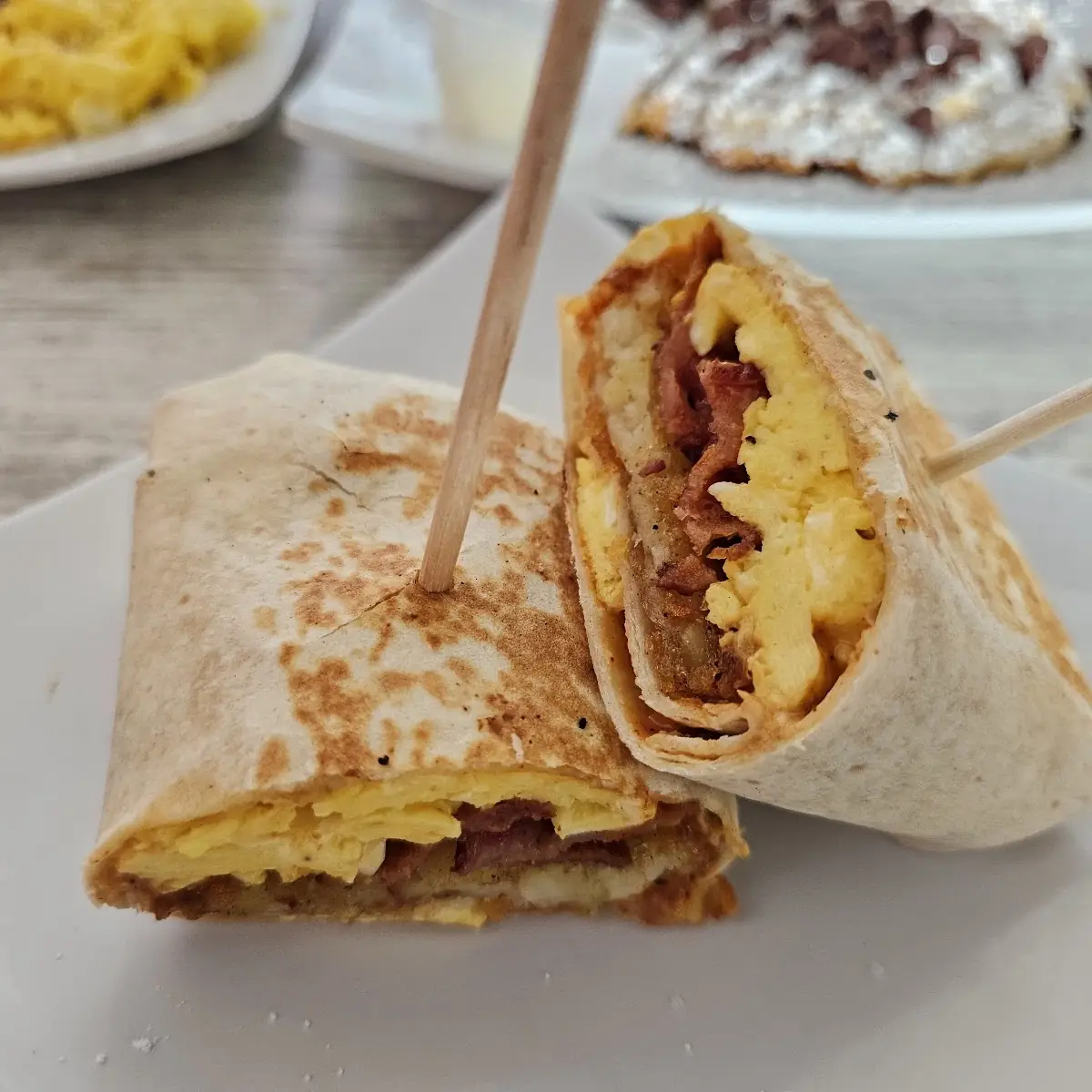 Hash Brown Eggs Bacon Wrap