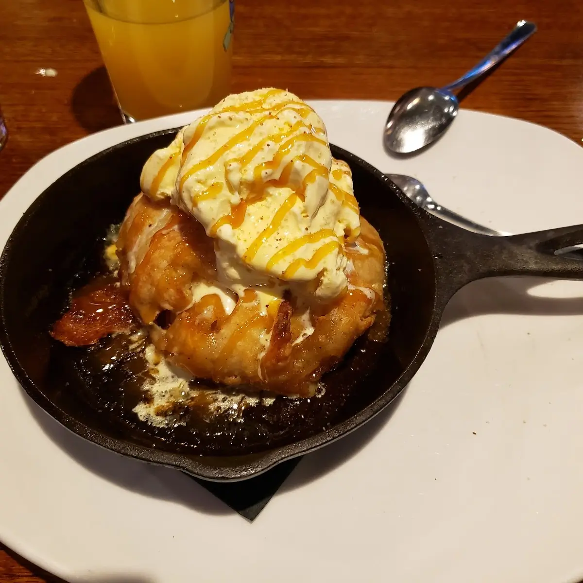 Bread Pudding with Ice Cream