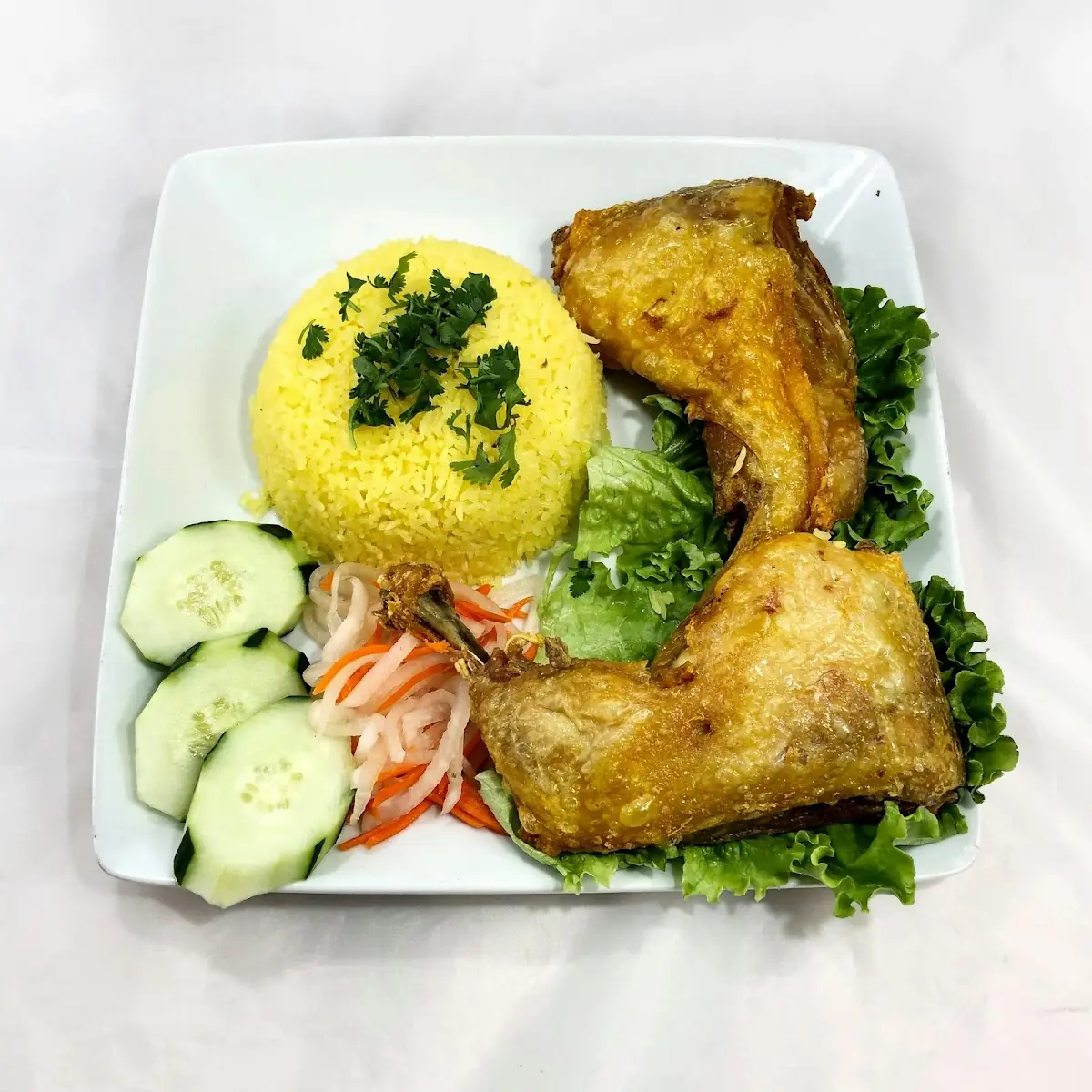 Fried Chicken with Rice - Cơm GÀ Xối MỠ