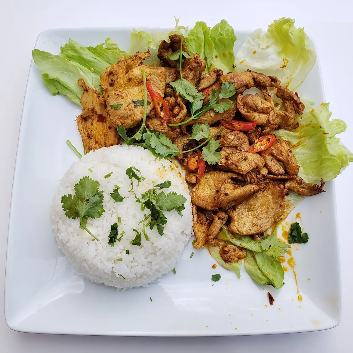 Spicy Chicken with Rice - Cơm GÀ Xào SA Tế