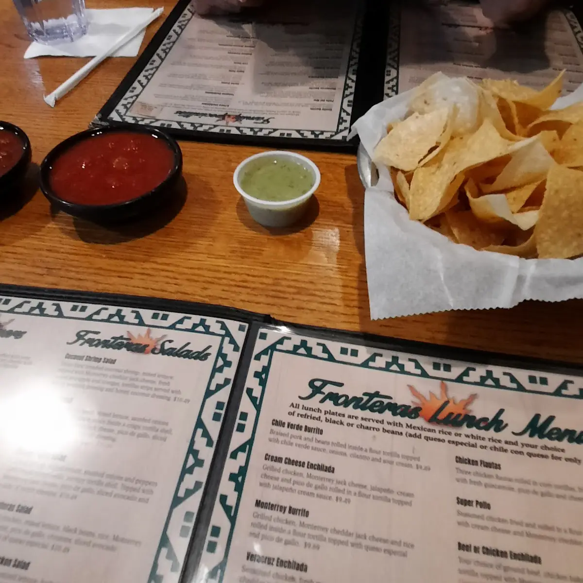 Chips and Salsa Verde and Salsa Roja