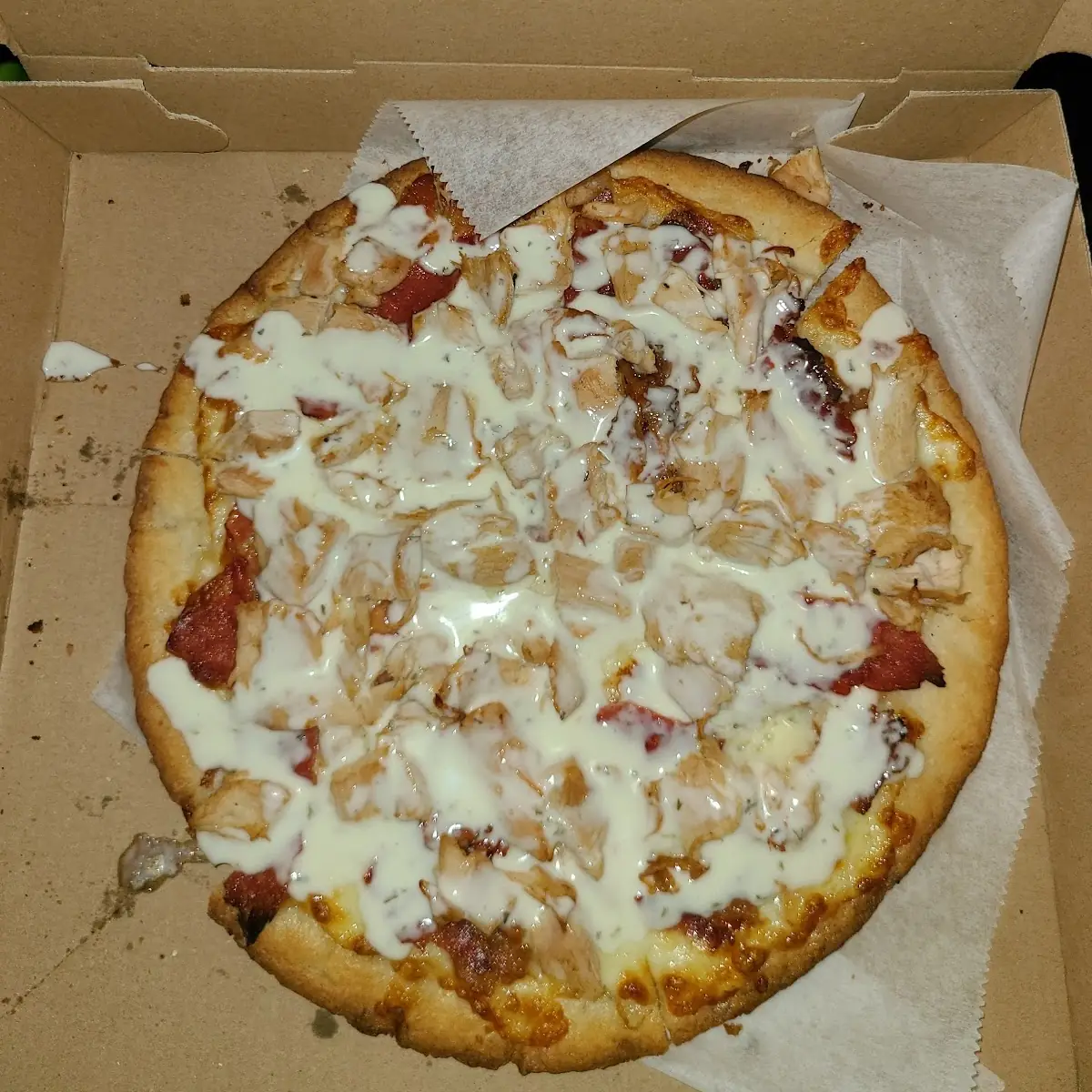 Gluten Free Chicken Bacon Ranch Pizza