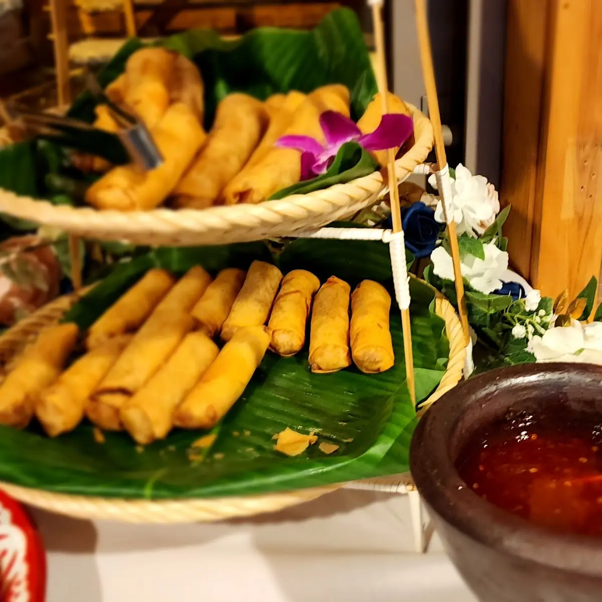 Egg Rolls with Sweet Chili Sauce on the Side