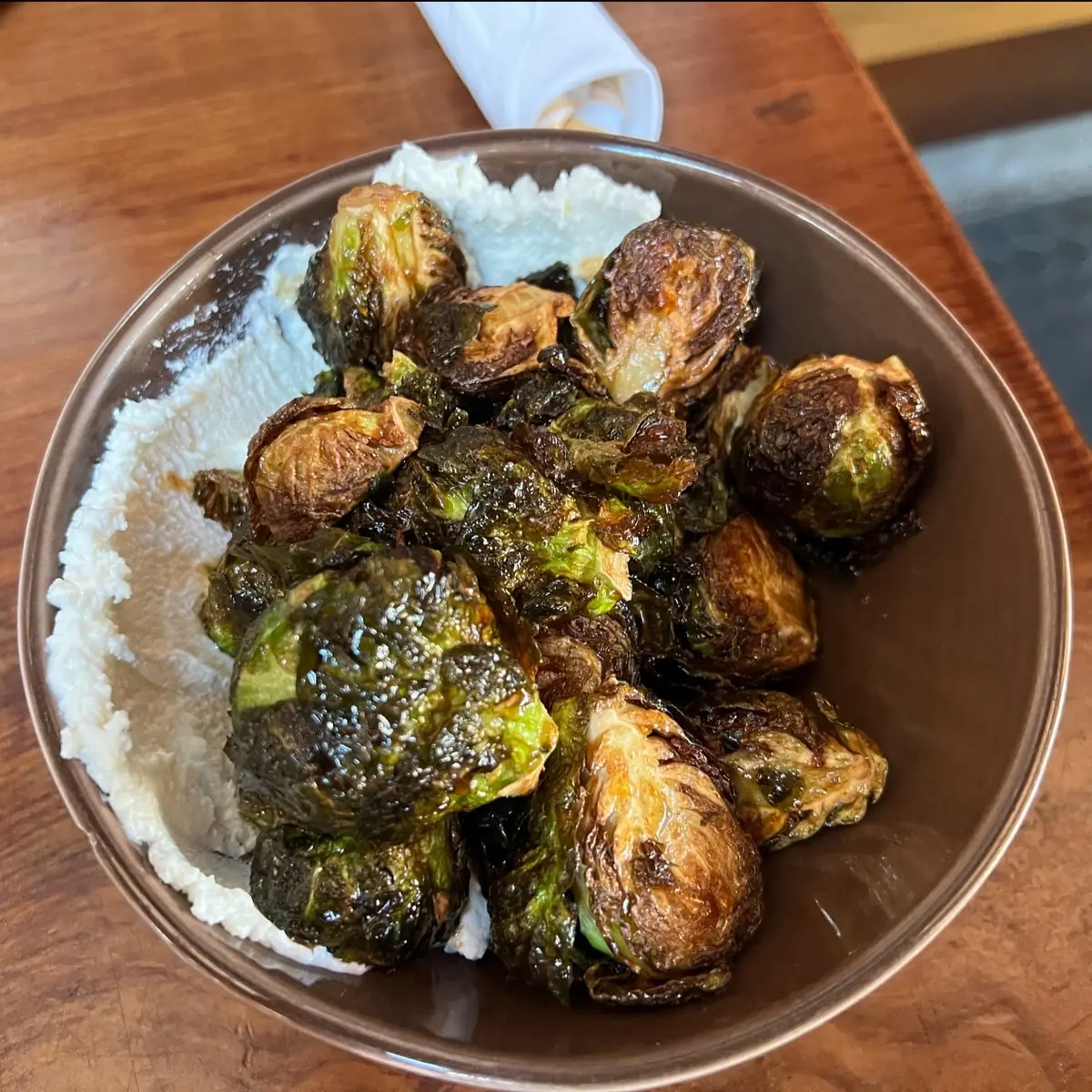 Brussels Sprouts with Balsamic and Goat Cheese