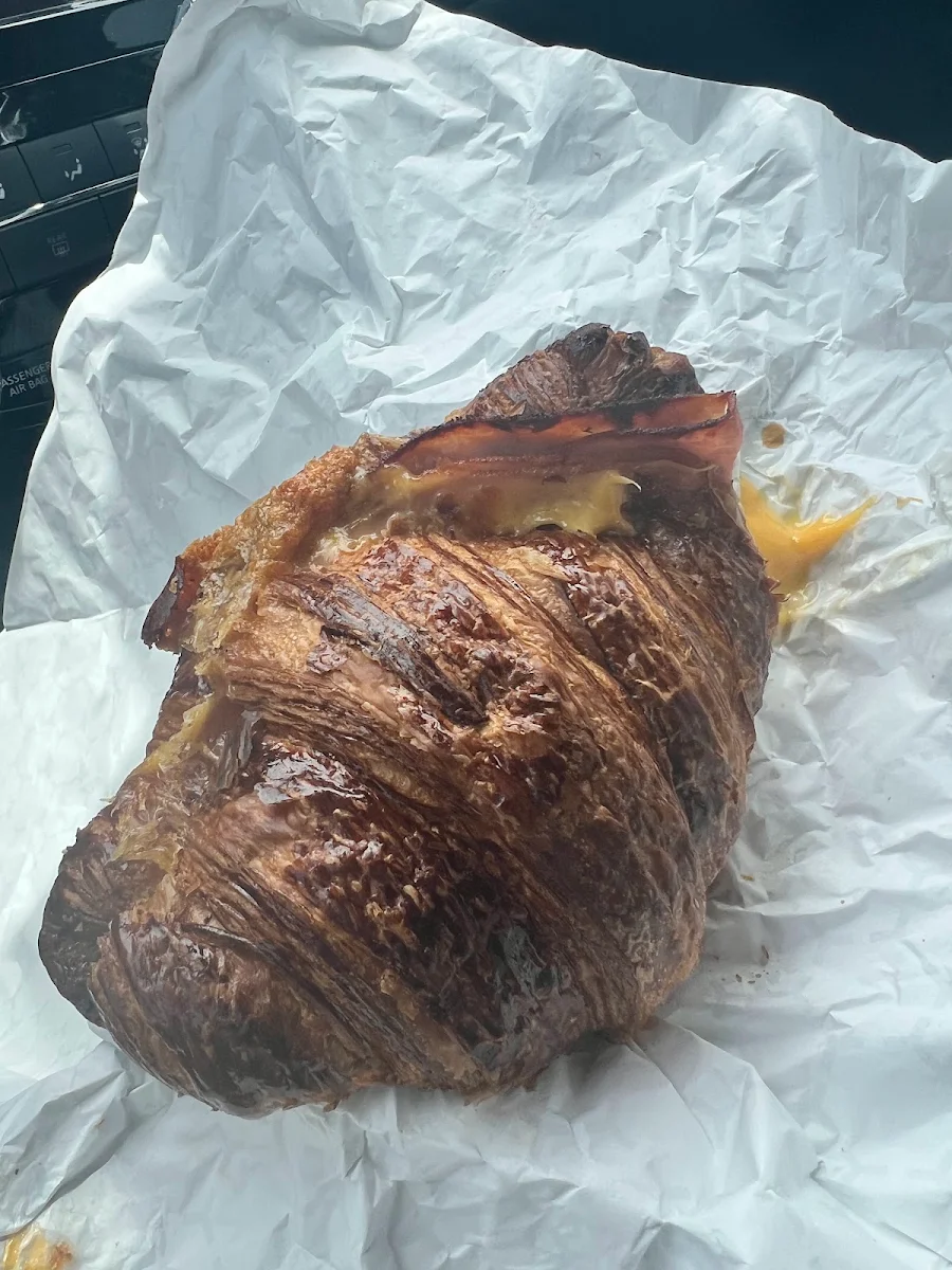 Breakfast Croissant with Egg Cheese and Ham