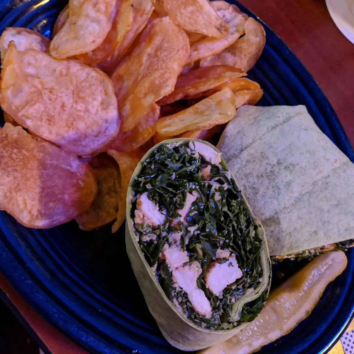 Kale Caesar Salad with Chicken as a Wrap