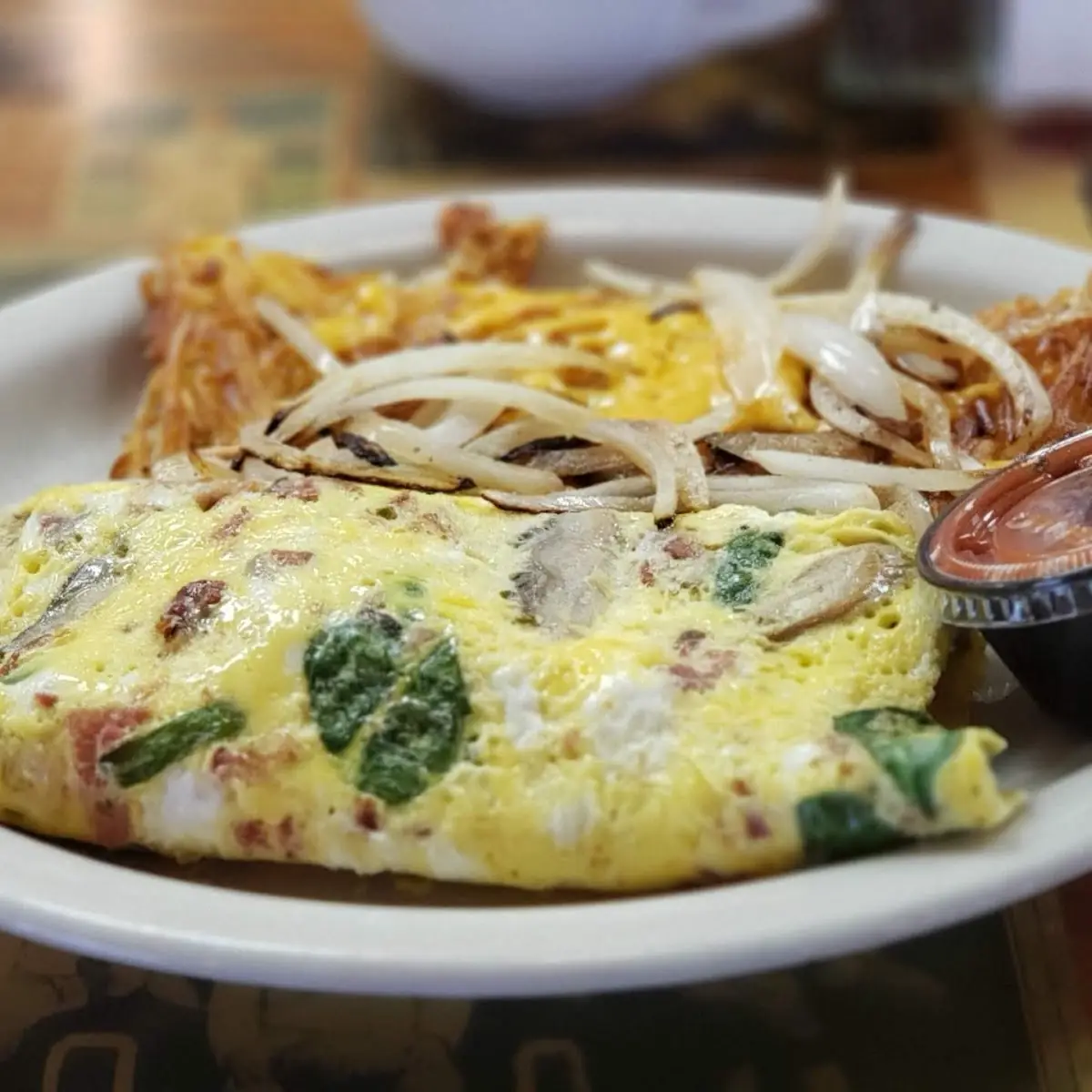 Western Omelet and Spinach